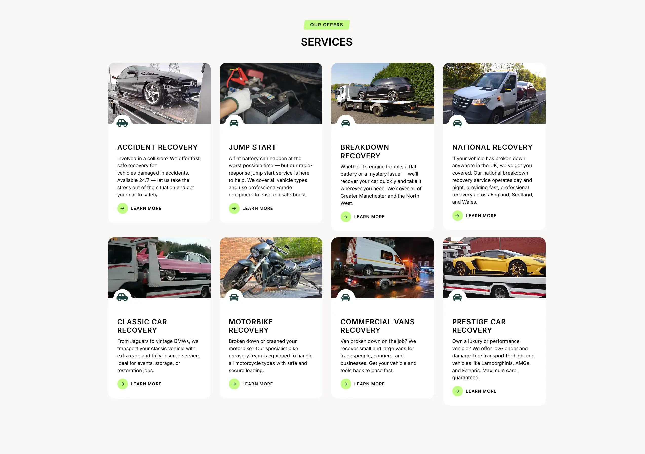 SM Recovery website — example 3